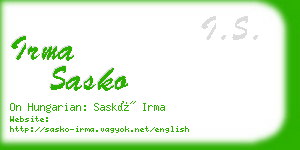 irma sasko business card